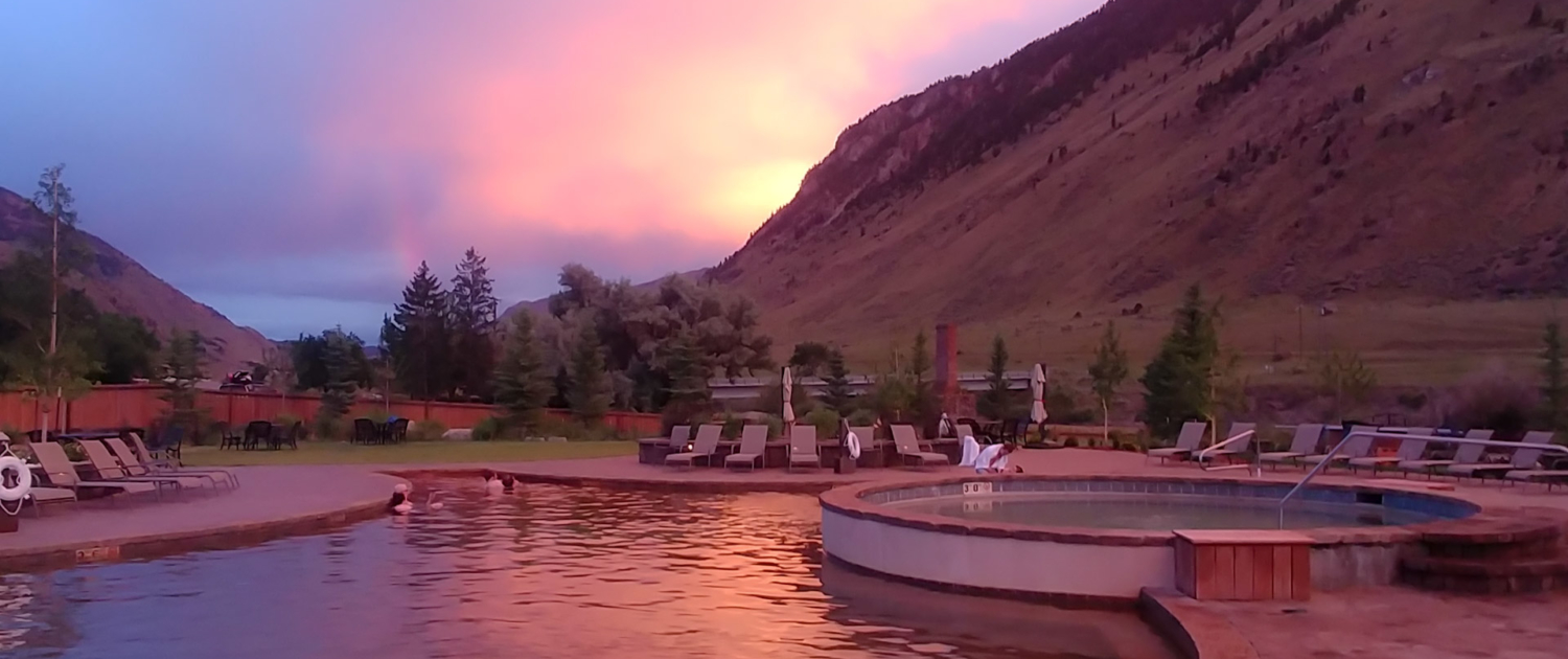 hot springs pink sunset